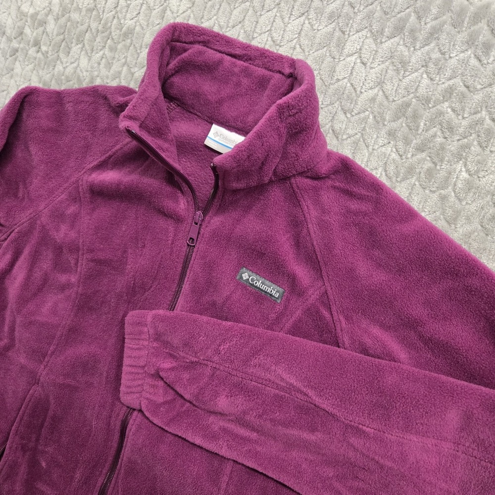 COLUMBIA Benton Springs Full Zip Fleece Office Jacket Women's Size Medium Purple